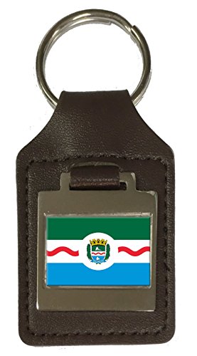 Porte-clés en cuir gravé Maceio City Brésil accessoire souvenir