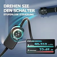 BUMSOU Rohrventilator 100 mm Regelbare Geschwindigkeit, 80-310 m³/h Rauchabzug Ventilator, Rohrlüfter Leise 8 W, Inline Abluftventilator, Bad Lüfter für Gewächshaus Zelt Garage WC (mit Standfuß) – Ansicht 3