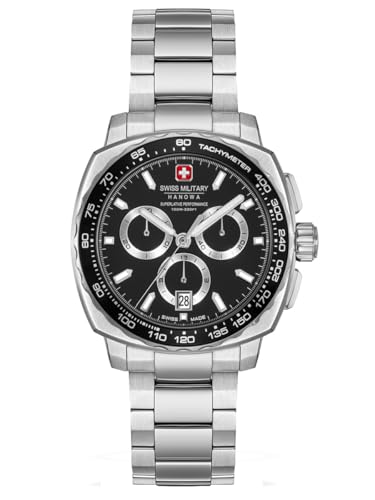 Image of SWISS MILITARY HANOWA Speedwell Grey Round Dial Comes with Swiss Made Chronograph Watch for Men's | SMWGI0006802