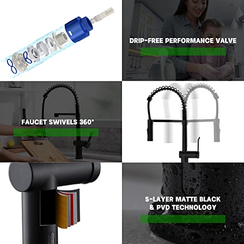 Appaso Black Touchless Kitchen Faucet, Motion Sensor Activated Hands-Free Automatic Kitchen Faucet, Inducing Single Handle Smart Faucets For Kitchen Sink, Solid Brsss #TOP6