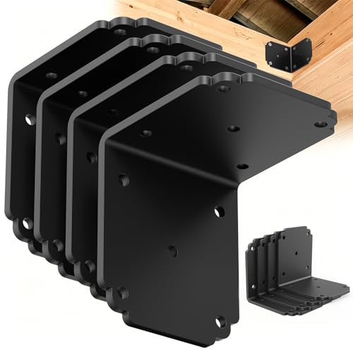 8 PCS 4x4x3.5 Pergola Brackets,Heavy Duty L Right Angle Bracket