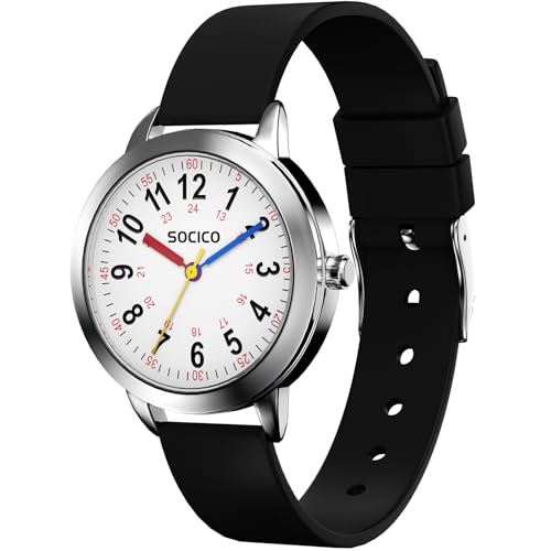 SOCICO Kinderuhr für Jungen Mädchen, Lernuhr Kinder Armbanduhr 3ATM/30M...