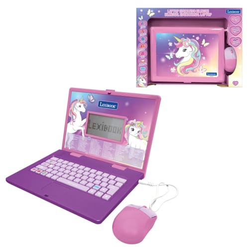 Lexibook, Unicorn, Bilingual Educational Laptop, English And Italian, 164 Activities, Maths, Logic Games, Music Mode, Large Lcd Screen, Unicorn Design