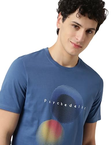 Image of Marks & Spencer Mens Printed Cotton Crew Neck Regular Fit T-Shirt