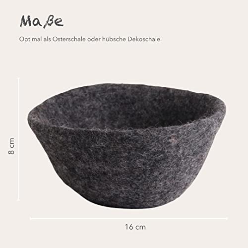 Én Gry & Sif Easter nest and decorative bowl made of felt, handmade, fair trade, loving Easter decoration, dark grey - Image 3