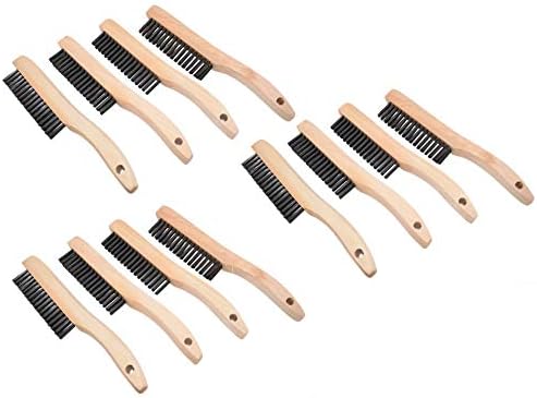 12 Pack | Multi-Purpose, Shoe Handle, Wire Scratch Brushes