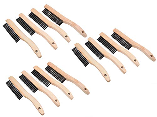 12 Pack | Multi-Purpose, Shoe Handle, Wire Scratch Brushes