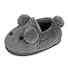 LACOFIA Zapatillas de Estar en Casa Niños Pantuflas Perro de Peluche de Invierno para Niños Gris 26/27