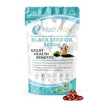 Nutrivolv Black Seed Oil 500mg | 60 Vegan Softgels | Pure Cold-Pressed Nigella Sativa Seeds | Thymoquinone | Antioxidants | Immune Support | Skin & Hair Health | Joint & Heart Health
