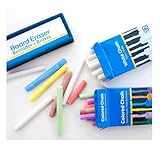 THE UM24 Premium Chalk Bundle - 12 Colored + 12 White Chalk + Chalkboard Eraser - Non-Toxic, Ideal for Kids, Office, Classroom, Home - 1-Pack