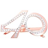 Gatuida Gafas para Cumpleaños 40 Años Color Rosa Dorado, Accesorio Fotográfico para Fiesta, Gafas Decorativas de PC Seguras y Cómodas para Eventos y Celebraciones