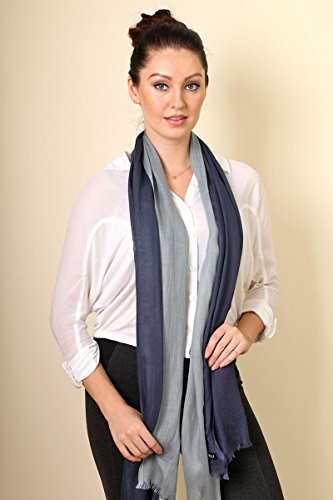 Anika Dali Women's Serenity Ocean Elegant Blue Ombre Effect Scarf, Super Soft, Lightweight #TOP3