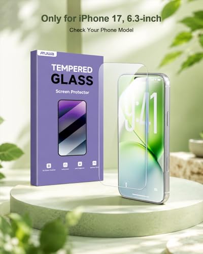 Image of ruwa Screen Protector for iPhone 17, 3-Pack 6.3 Inch Tempered Glass Film