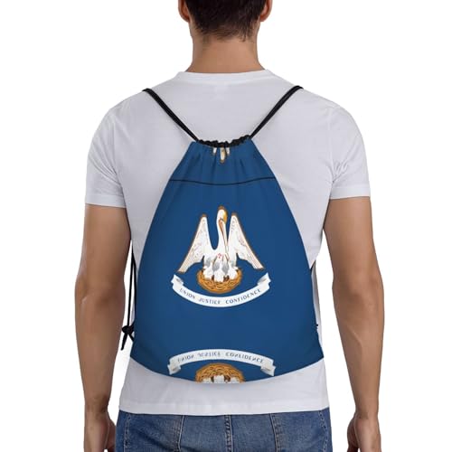 Medium Drawstring Bag - Sport Louisiana State Flag Print Sackpack for Yoga, Dance, Travel, Hiking - Lightweight Storage2