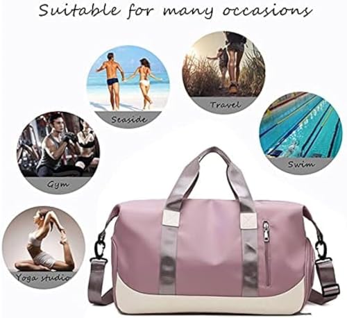 Image of Furn Aspire Multifunctional Lightweight Waterproof Sports Fitness Bag /Gym Bag /Duffel Bag /Yoga Bag /Weekend Travel Bag with Separate Shoes Compartment & Wet Pocket for Men & Women, Dark Pink