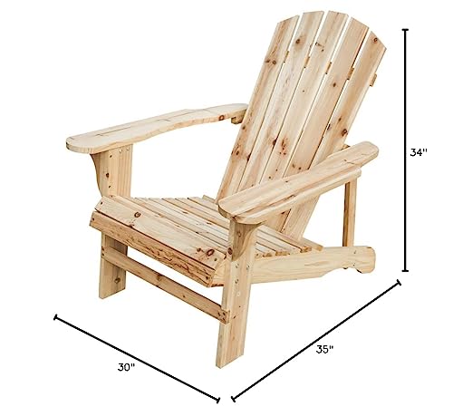 Lokatse Home Outdoor Natural Wood Adirondack Classic Chair For Patio #TOP7