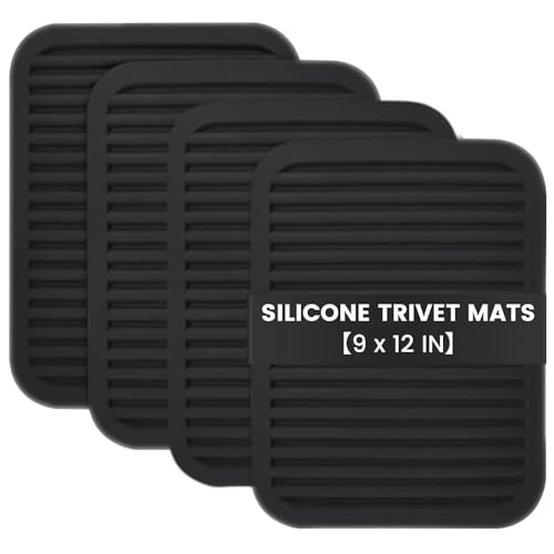 Salvamanteles de silicona de 9 x 12 pulgadas, resistentes al calor para encimera, soportes de silicona para ollas y sartenes calientes, salvamanteles grandes, salvamanteles de secado multiusos