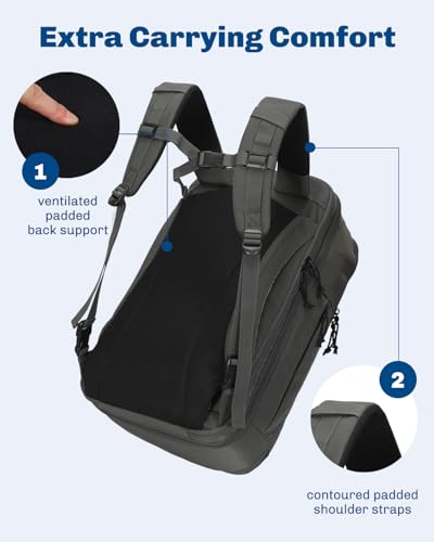 Image of Hynes Eagle Travel Backpack TSA Personal Item Bag Flight Approved Dark Grey