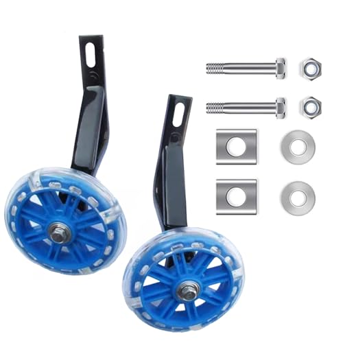Lolileo Ruota di Supporto,Accessori per Biciclette per Bambini,Ruota di Supporto 14 Pollici,Ruota Ausiliaria Silenziosa E Illuminata,Adatta a Ragazzi E Ragazze Dai 5 Ai 7 Anni(Blu)