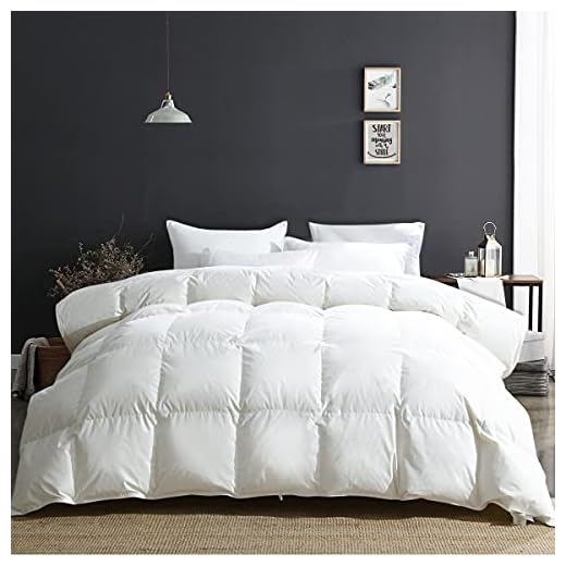 APSMILE King Size Luxury 100% Organic Cotton All Season Goose Feathers Down Comforter 750 Fill Power Medium Warmth Duvet Insert, (106x90, Ivory White)