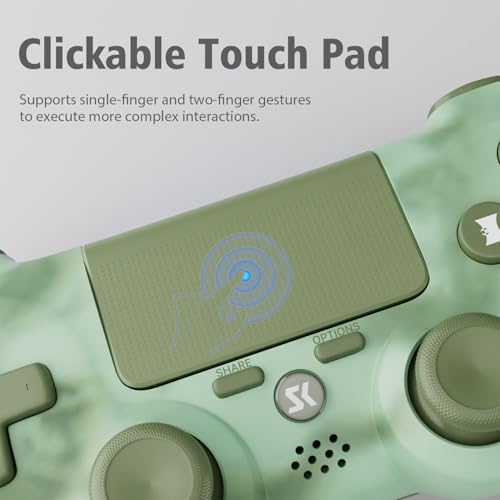 Image of Controller for PS4, Wireless Controller 2 Pack for Sony PlayStation 4 /Slim /Pro, with 6-Axis Motion Sensor /Double Vibration /Touch Pad /Speaker & 3.5mm Audio Jack /800mAh Battery /USB-C Cable, Green + Red