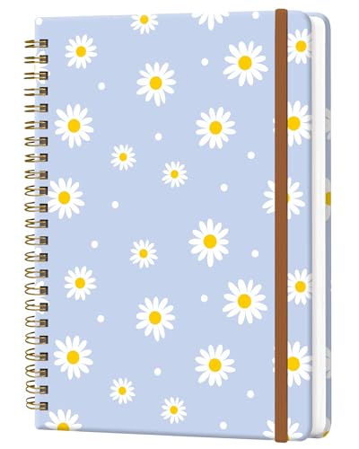 Journal à spirale A5 en papier épais anti-bavure avec couverture rigide et pages lignées