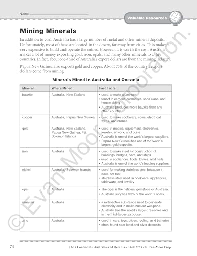 Evan Moor Educational Publishers EMC3733 Australia And Oceania  thumb #6