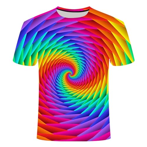 ABKDCO T-Shirt Couleur 3D Haut Respirant À Manches Courtes pour Hommes,CAW01,6XL