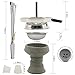 FemGe Clay Hookah Bowl Set with Tongs Stainless Steel Coal Charcoal Holder Premium Shisha Hookah Head Top Tobacco Bowl Ceramic Filter Rubber Grommet Hookah Accessories for Huka