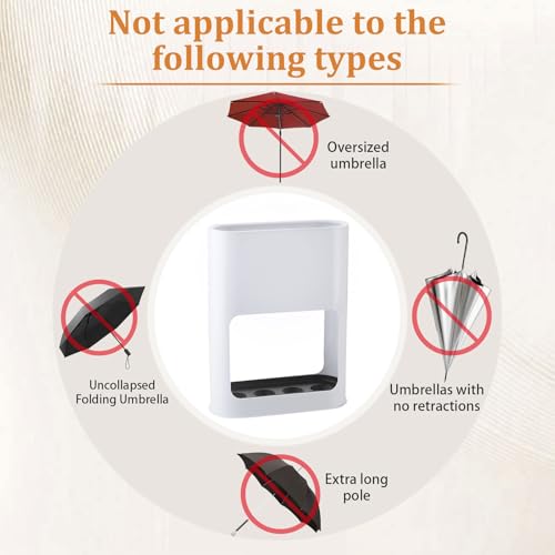 Shalwinn Umbrella Stand Holder with Removable Drip Tray,plastic Umbrella Stand Rack for Long/short Umbrellas Indoor Storage Rack Saving Space Organizer Home Office Decor (White) - Cosy Home Interiors Shalwinn Umbrella Stand Holder with Removable Drip Tray,plastic Umbrella Stand Rack for Long/short Umbrellas Indoor Storage Rack Saving Space Organizer Home Office Decor (White) - Image 4