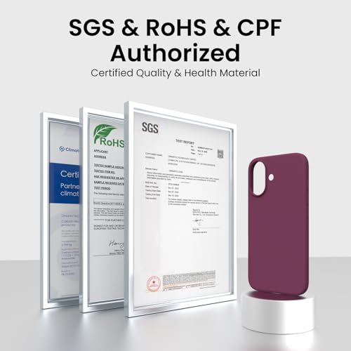 ORNARTO Funda para iPhone 17 (6,3"), Funda de Silicona Líquida Premium, Protección Completa, Goma de Gel Suave, Forro de Microfibra Antiarañazos,Carcasa Antigolpes, Granate