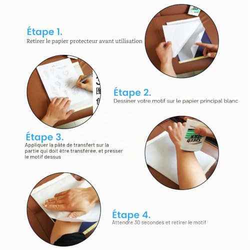 Frevoitna 40 Feuilles Papier Transfert Tatouage, Stencil Tatouage Transfert Temporaire,Tatouage thermique Papier, Pochoir Tatouage en carbone, Pour les imprimante jet d'encre,laser et thermiques – vue 6