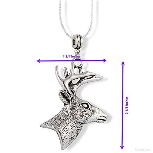 Hunting Jewelry | Deer Necklace With 22 Inch Stainless Steel Snake Chain With Deer Horn Pendant Great Deer Gifts For Women Or Deer Horn Necklace For Men Or Hunting Necklace For Men #TOP1