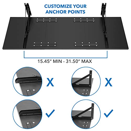 Mount-It! Heavy Duty Drop Down Table, Wall Mounted Drop Leaf Tables 45X15X7 Inches, Collapsible, Folding Workbench For Home Office, Laundry Room, Garage, Basement Bar, Study Or Kitchen (Black) #TOP5