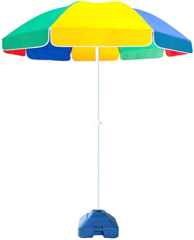 Garden Parasol Sun Umbrella Patio Coloured Market Table Umbrella, Lawn dock Patio Umbrella with 3.3Ibs Water Filled Umbrella Base, Fill with Water or Sand