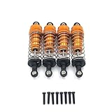 RC スペアパーツ For Wltoys 144010 124007 124008 144001 144002 124016 124018 124019 124017 金属製ショックアブソーバー オイルダンパー RCカーパーツ アップグレードアクセサリー(Yellow)