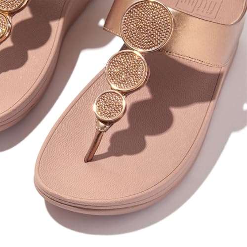 Image of FitFlop Halo Bead-Circle Metallic Toe-Post Sandals