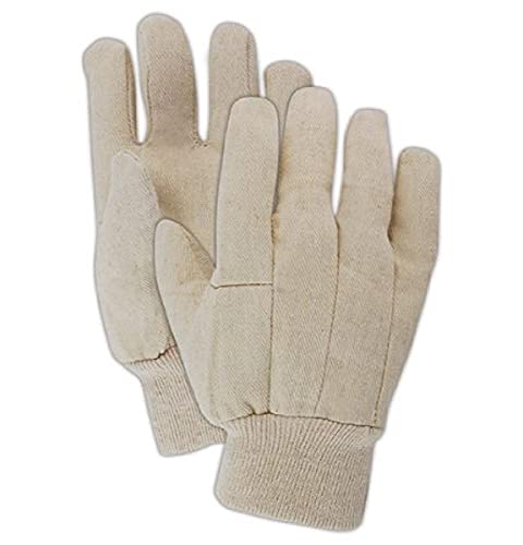 MAGID T89 MultiMaster Cotton/Ramie Economy Style Canvas Glove with Knit Wrist Cuff, Work, Men Size, Natural (Case of 12)