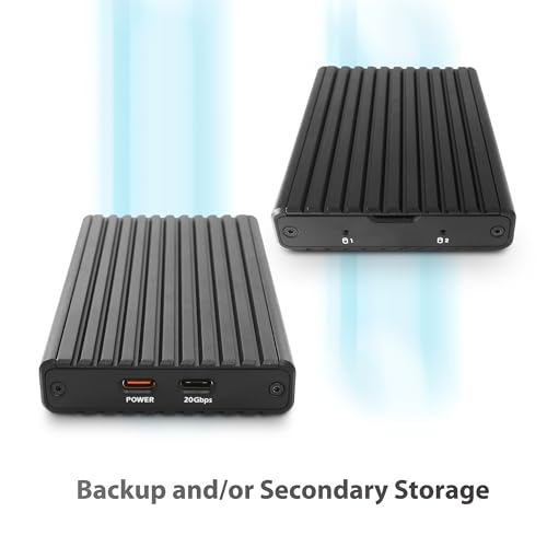 Image of Vantec NexStar SX, USB 3.2 Gen2x2 (20Gbps), M.2 NVMe Enclosure only, USB C, Design for Two Modules Storage (NST-262C3)