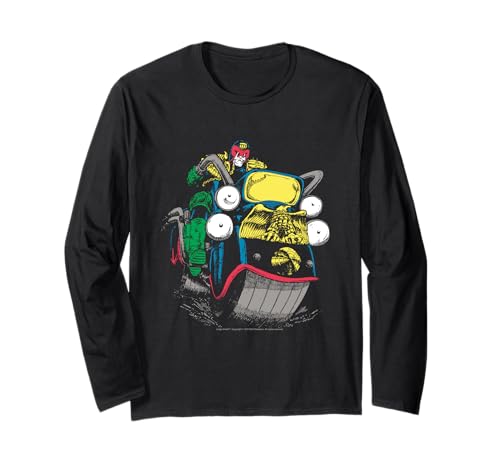 Judge Dredd Riding Lawmaster Bike 2000 AD Comics Long Sleeve T-Shirt