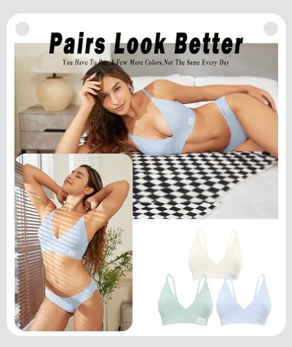 Livona Bras for Women - 3 Pack Sports Bra Bralettes with Support Workout Tops Wireless Bra Cami Crop Tank Tops2