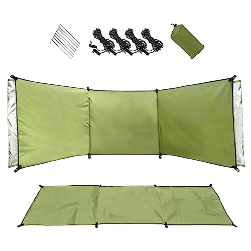 Wind Breaker Beach Garden Windbreak for Camping 98.43x27.56 in Caravan Sun Screen Shelter Tall Wind Break with Gound Pegs, Rope and Storage Bag No Poles, Garden Windbreak