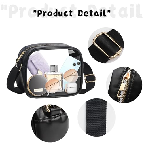 Clear Crossbody Bag for Women, Shoulder Bags Stadium Approved Transparent Purse for Concerts Sport Events Game3