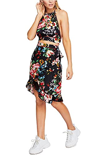 Free People Womens Charlotte 2PC Halter Skirt Outfit Navy L