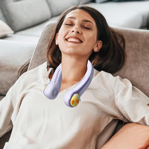 Ventilador de cuello portátil USB con 3 velocidades para viaje 3