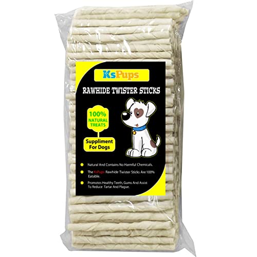 Image of Dog Natural Twisted Rawhide chew Sticks | Calcium White Twisted chew Stick | Fresh & Natural Rawhide Treats for All Dogs Breeds (750GM)