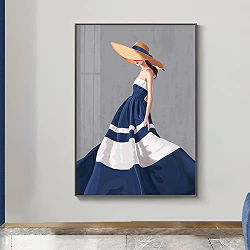 Decora tus paredes vacías con este lienzo de mujer moderna, arte sin marco para salón