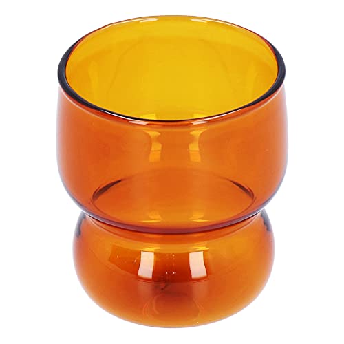 BSTCAR Gobelet en Verre de 350ml, Résistant à la Chaleur, Tasse à Eau, Verre Transparent gaufré, pour Jus, café, Bière (Brun)