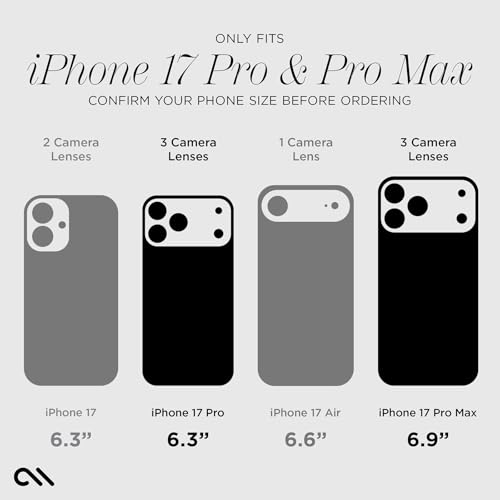 Image of Case-Mate Camera Lens Protector w /Aluminum Rings for iPhone 17 Pro Max /Pro | For iPhone 17 Pro Max /17 Pro /16 Pro Max /16 Pro /15 Pro Max /15 Pro - Double Tempered Glass Ultra HD View Easy Install - Black