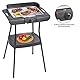 Clatronic® Elektro Grill | Barbecue-Tischgrill | Indoor-Outdoor BBQ | elektrischer Standgrill | Balkon/Camping/Gartengrill | Grillrost | Windschutz | Grillfläche 35,5x24,5 cm | 2000 Watt | BQS 3508